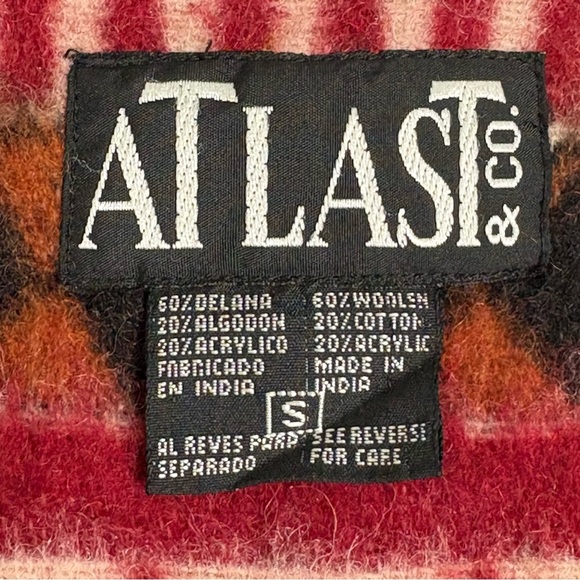 At Last Vintage Aztec Boho Bohemian Southwestern Tribal Wool Vest Unisex S - Picture 7 of 13